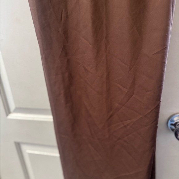 Abercrombie & Fitch Women's Ruched Satin Slip Midi Dress - Picture 4 of 4